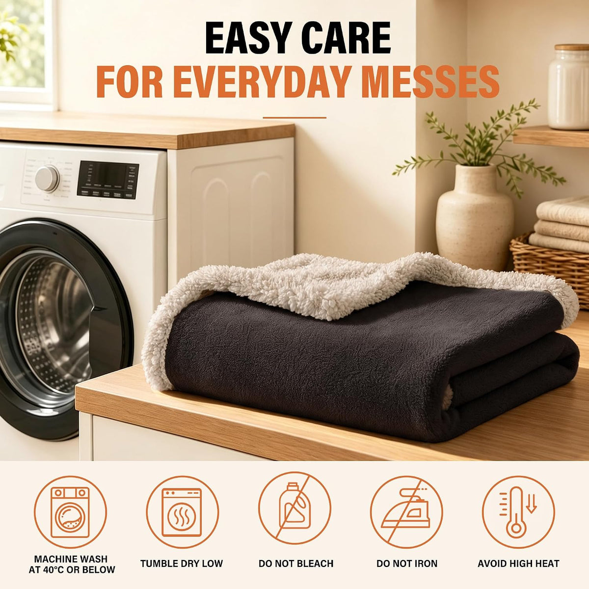 Waterproof Blanket for Bed, Reversible Leakproof Throw | 60 X 80 Inch, Brown, Washable Protector Cover for Couch and Sofa, Stain Proof Blanket for Pets, Kids and Everyday Spills